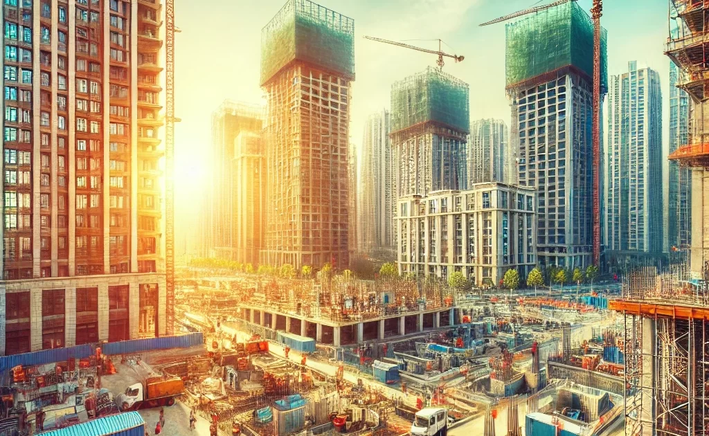 Scopri le dinamiche di crescita urbana: questa immagine cattura un vivace cantiere in una zona emergente, simbolo delle crescenti opportunità di investimento immobiliare. Esplora con Serrarea le potenzialità di mercati urbani in espansion